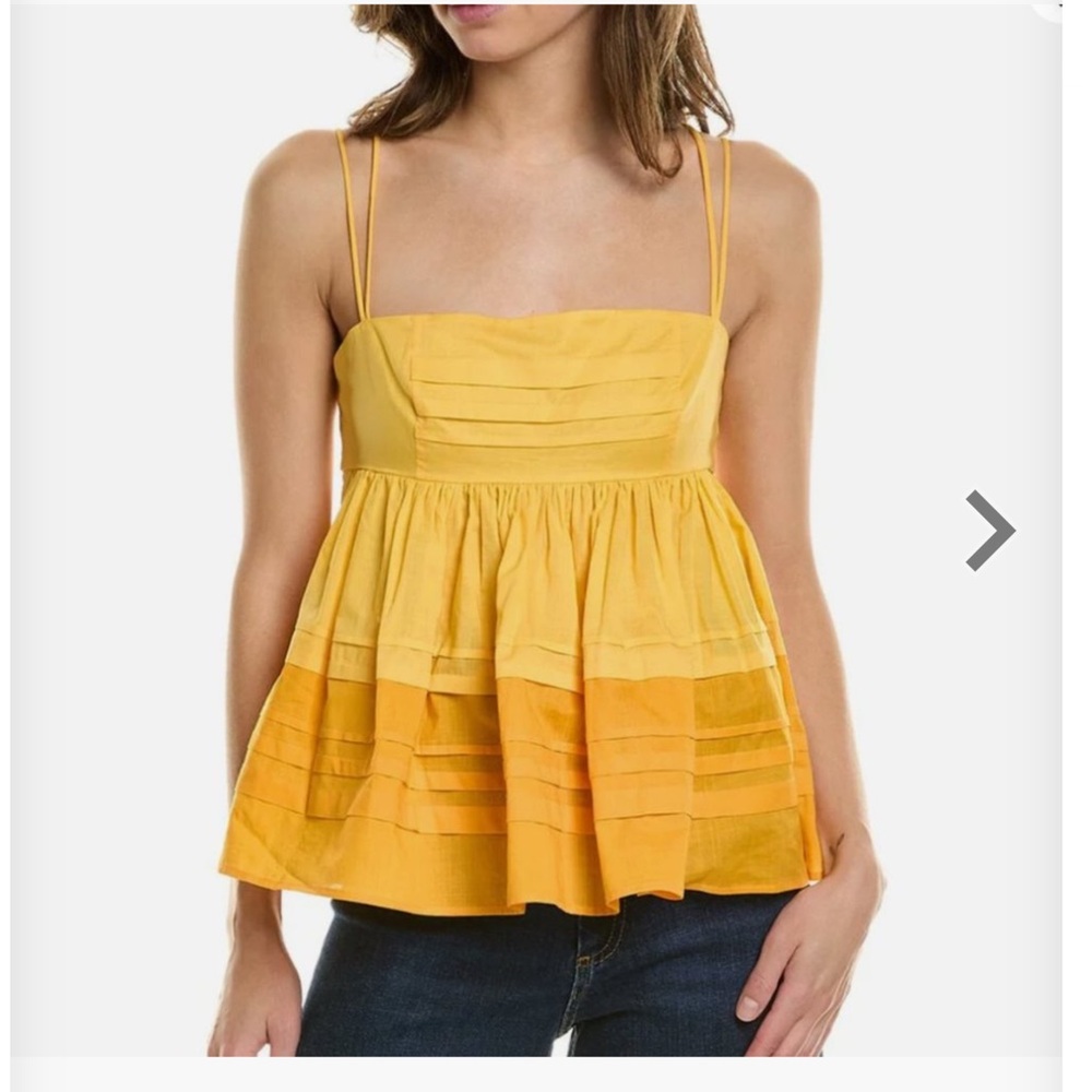 STAUD Theo top in yellow. Size 4. NWOT